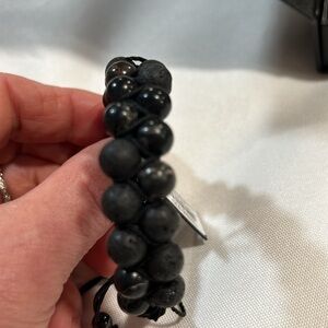 BRAND NEW NOGU BLACK OCEANIC/ Jasper/ Gunmetal LAVA ROCK diffuser bracelet WT
